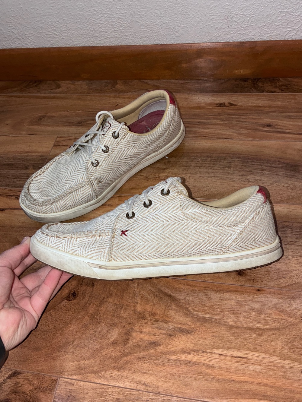 Twisted X Women's Casual Lace-Up Shoes in Cream - size 10